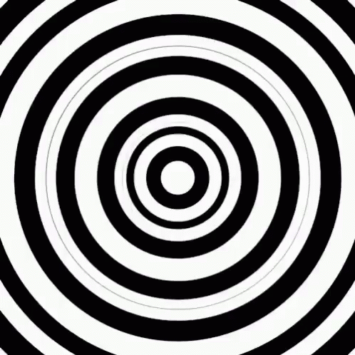 Black and white hypnotic rings